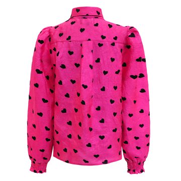 Liberté - Elina Ls Blouse - Pink Black Heart 